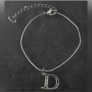 Dior Silver Bracelet with Initial Charm